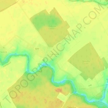 Găneasa topographic map, elevation, terrain