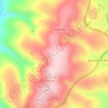 Nabi Daniel topographic map, elevation, terrain