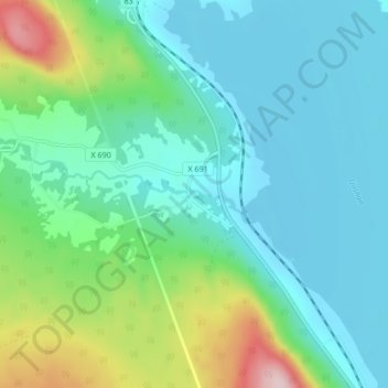 Simeå topographic map, elevation, terrain