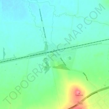 Longwood topographic map, elevation, terrain