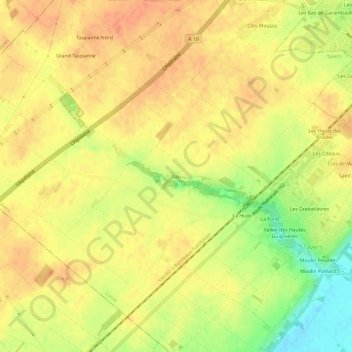 Vau topographic map, elevation, terrain