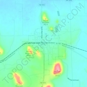 Gordon topographic map, elevation, terrain