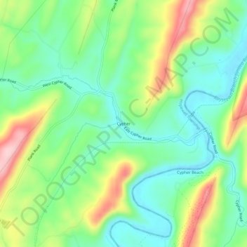 Cypher topographic map, elevation, terrain