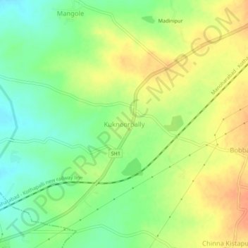 Kuknoorpally topographic map, elevation, terrain