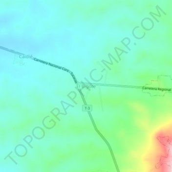 El Bigote topographic map, elevation, terrain