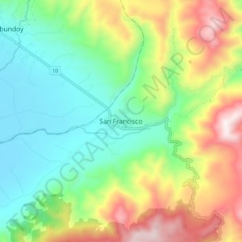 San Francisco topographic map, elevation, terrain