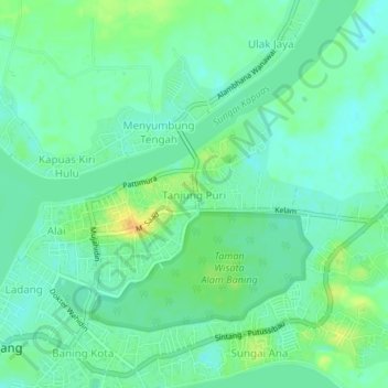 Tanjung Puri topographic map, elevation, terrain