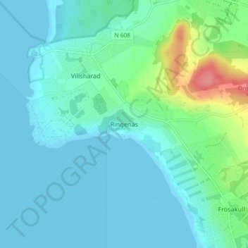 Ringenäs topographic map, elevation, terrain
