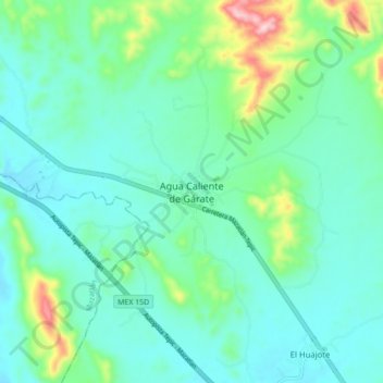 Agua Caliente de Gárate topographic map, elevation, terrain