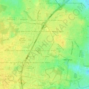 Le Chut topographic map, elevation, terrain