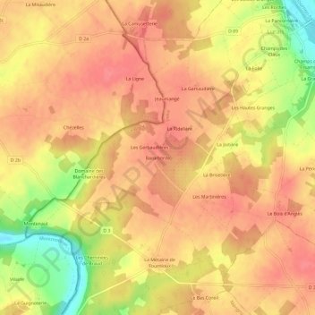 Baiseborde topographic map, elevation, terrain