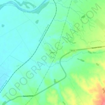 Linton topographic map, elevation, terrain