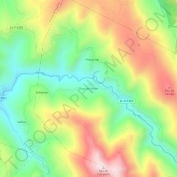 Chao de Vilarín topographic map, elevation, terrain
