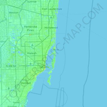 Normandy Isle topographic map, elevation, terrain