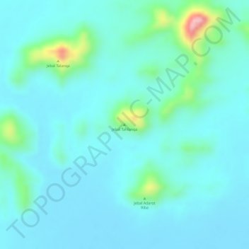 Jebal Tahlanqa topographic map, elevation, terrain