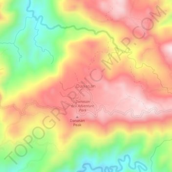 Danasan topographic map, elevation, terrain