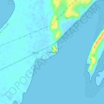 Trouk topographic map, elevation, terrain