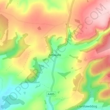 Alltwalis topographic map, elevation, terrain