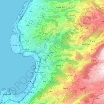 Ghazir topographic map, elevation, terrain