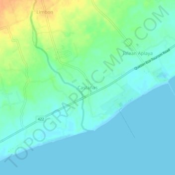 Castañas topographic map, elevation, terrain