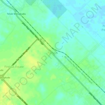 Firdaus topographic map, elevation, terrain