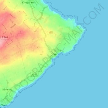 Crail topographic map, elevation, terrain