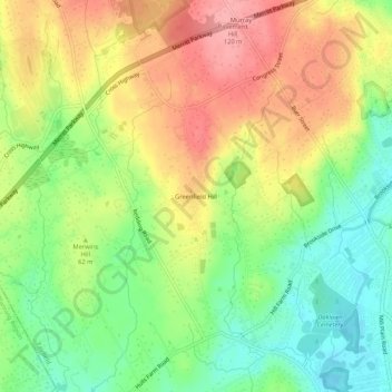 Greenfield Hill topographic map, elevation, terrain