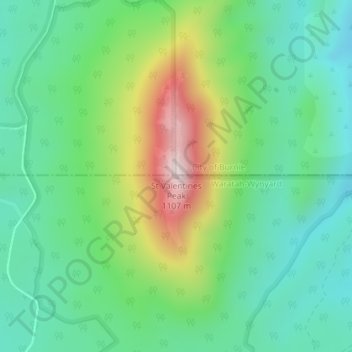 St Valentines Peak topographic map, elevation, terrain