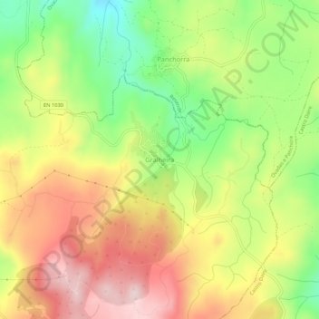 Gralheira topographic map, elevation, terrain