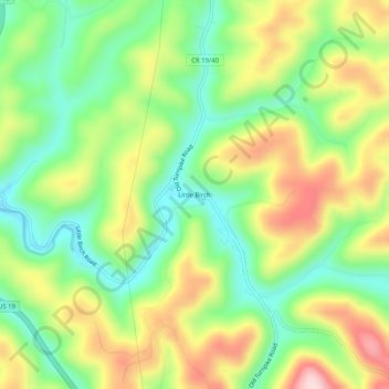 Little Birch topographic map, elevation, terrain