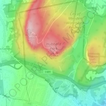 East Peak topographic map, elevation, terrain