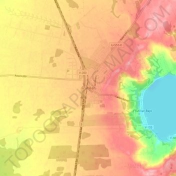 Frutillar topographic map, elevation, terrain