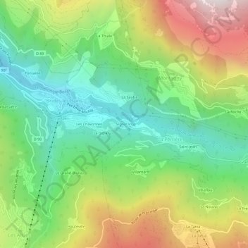 Vignotan topographic map, elevation, terrain
