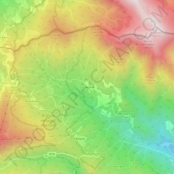 La Secchia topographic map, elevation, terrain