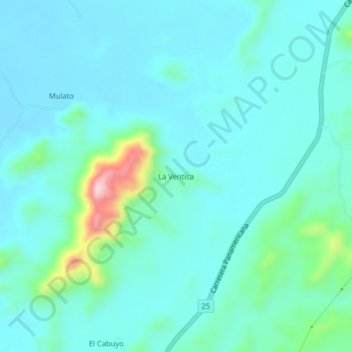 La Ventica topographic map, elevation, terrain
