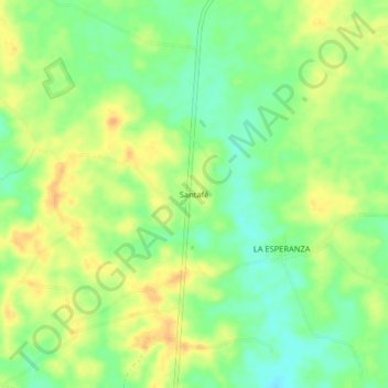 Santafé topographic map, elevation, terrain