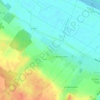 Nouan topographic map, elevation, terrain