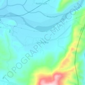 Old Central topographic map, elevation, terrain