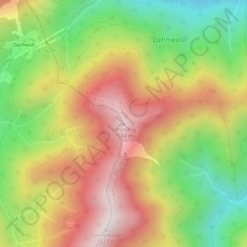 Lahnberg topographic map, elevation, terrain