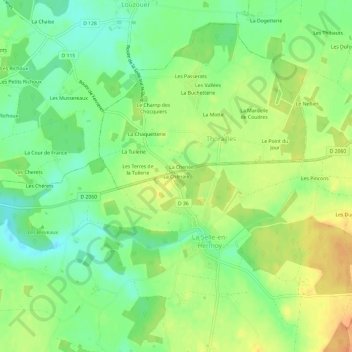 La Chênaie topographic map, elevation, terrain
