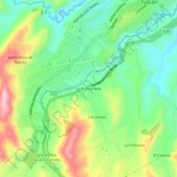 La Rrinconada topographic map, elevation, terrain