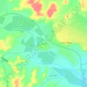 Al Husun topographic map, elevation, terrain