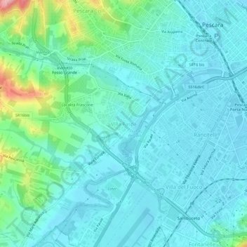 Villa Raspa topographic map, elevation, terrain