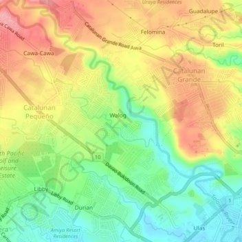 Walog topographic map, elevation, terrain