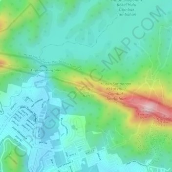 Bukit Tabur East topographic map, elevation, terrain