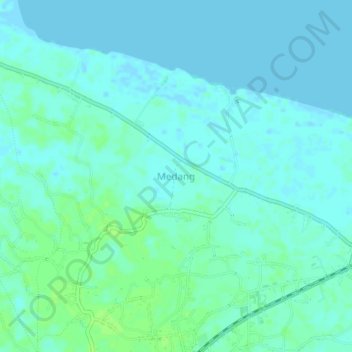 Medang topographic map, elevation, terrain
