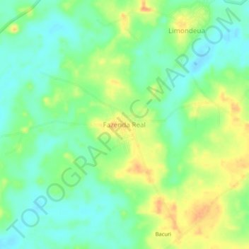 Fazenda Real topographic map, elevation, terrain