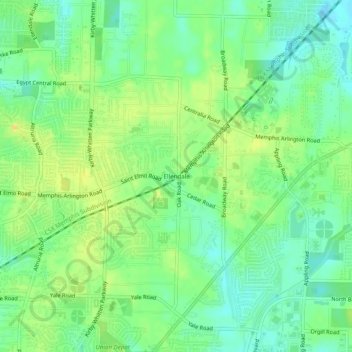 Ellendale topographic map, elevation, terrain