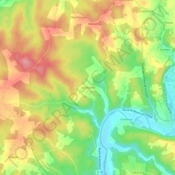 Les Balans topographic map, elevation, terrain