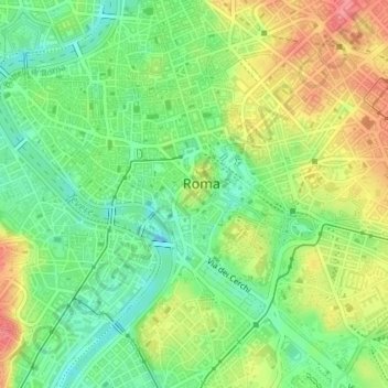 Capitoline Hill topographic map, elevation, terrain